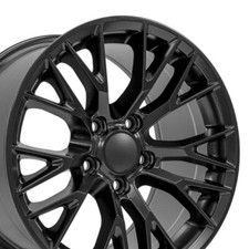 17x9.5 Rim Set Fits C4 Corvette Camaro C7 Z06 Style Satin Black 5734 Wheel Set