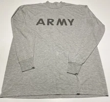 U.S.Authentic Men's Sz lg  Army Logo Issue Long Sleeve Mock Neck T-Shirt Gray 