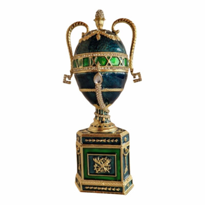 Aloccoco Vintage Faberge Replika Stil Ei   Schmuckkästchen   Bunt mit Strasss