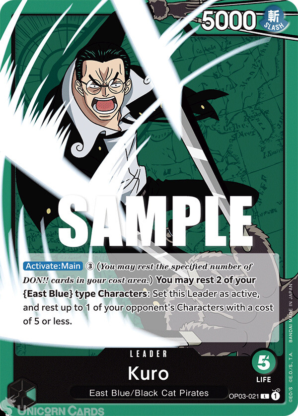OP03-021 Kuro :: Leader One Piece TCG Card :: OP03: Pillars of Strength ::