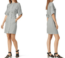 NWT Equipment Femme Absalone Shirt Dress "Sky Gray True Black" Size 2