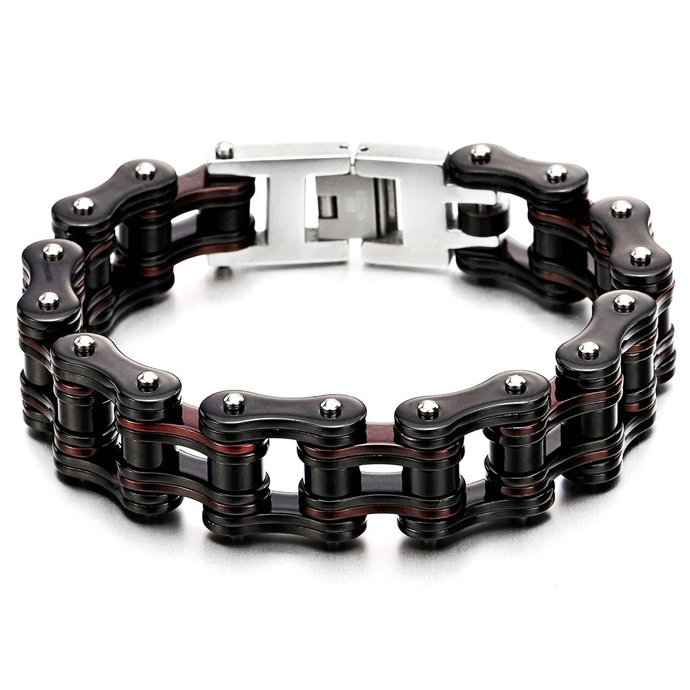 black bike chain bracelet