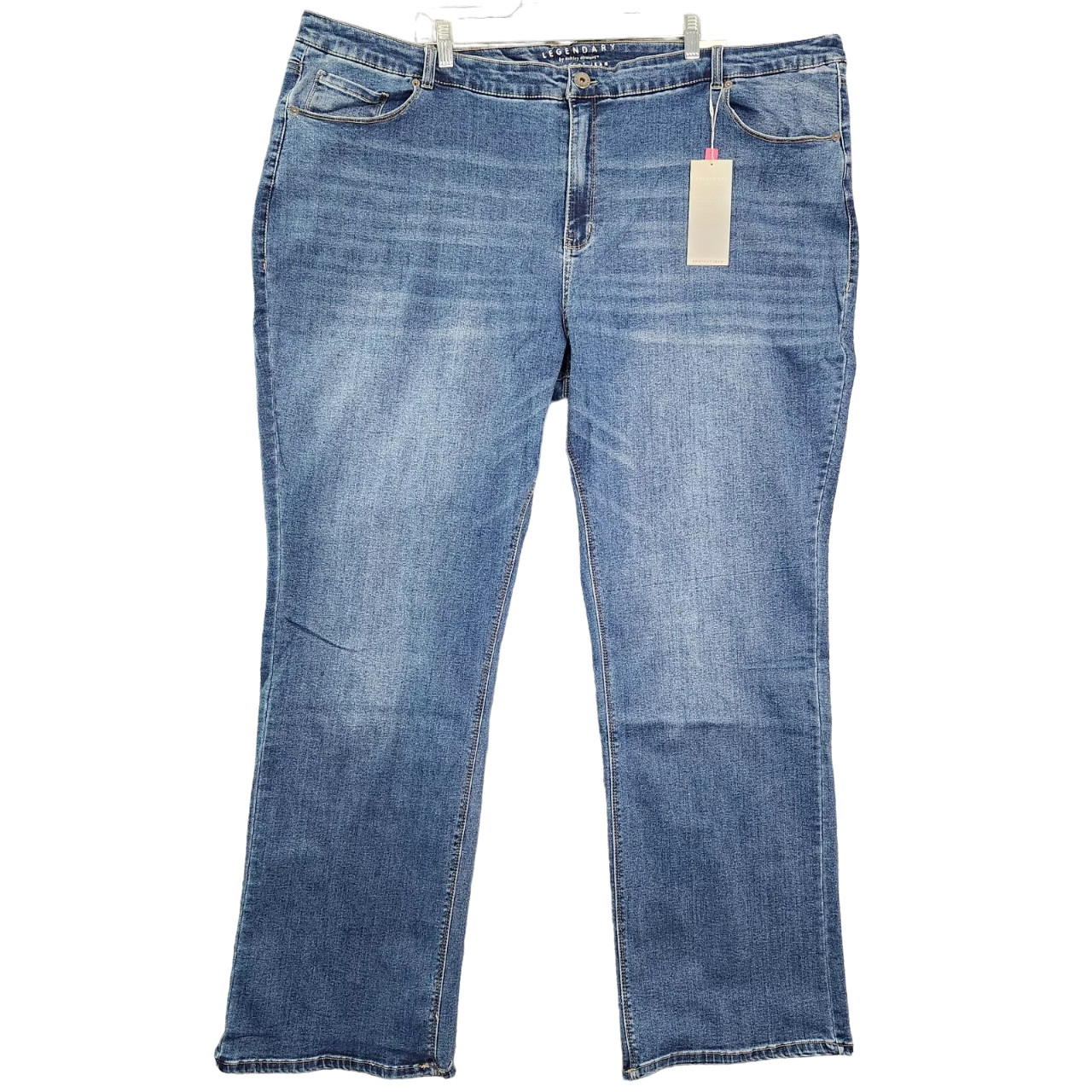 NWT Legendary by ASHLEY STEWART High Rise Bootcut Denim Blue Jeans SIZE 30 TALL