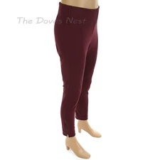 UTOPIA By HUE Women's 12-14 LARGE Ankle Zipper WINE SKIMMER LEGGINGS High Waist