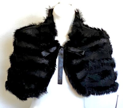 Uniform Fur Evening Top Size 0/S Color Black Retail $74 - New