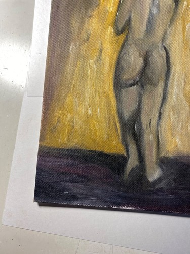 Vintage Nude Woman Painting Oil on board 12 X 9 inches Signed - Picture 4 of 7