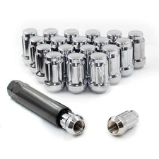 20x Chrome Spline Tuner Racing Lug Nuts 12x1.5 Fits Honda Acura + Security Key