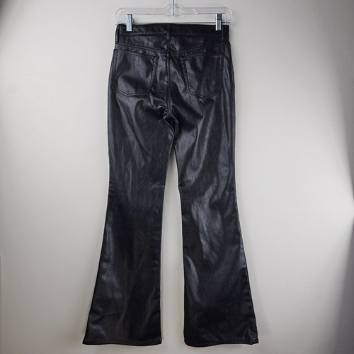 FAUX LEATHER PANTS Girls Gap Kids 14 High Rise Bell Bottom Punk Goth Biker NICE - Picture 7 of 10