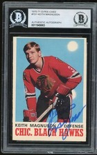 Keith Magnuson Signed 1970-71 O-Pee-Chee OPC Rookie Card #151 Blackhawks BAS