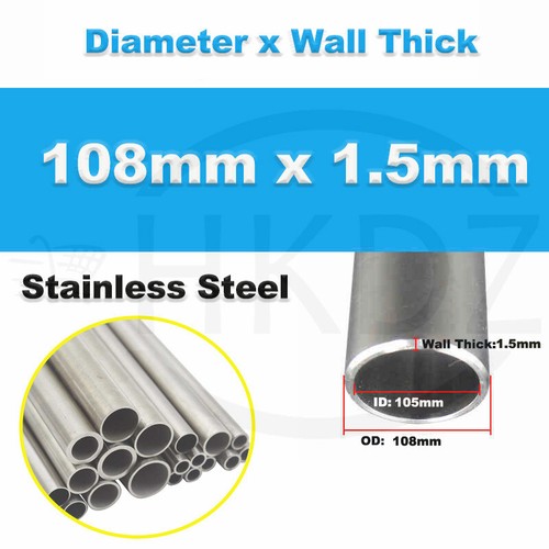 Stainless Steel Round Tube Pipe 304 Grade Diameter 8 -325mm Length 100mm Various - Picture 144 of 181