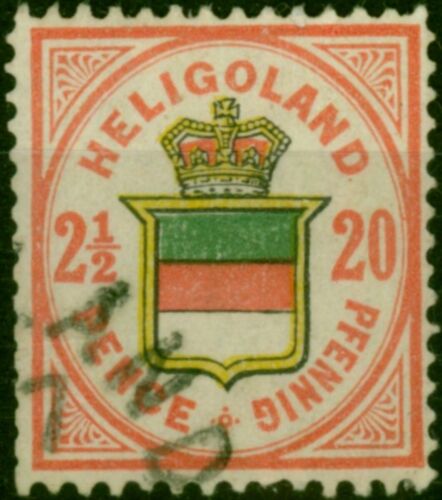 Heligoland 1888 20pf (2 1/2d) Dull Red, Pale Green & Lemon SG15b Fine Used - Picture 1 of 1