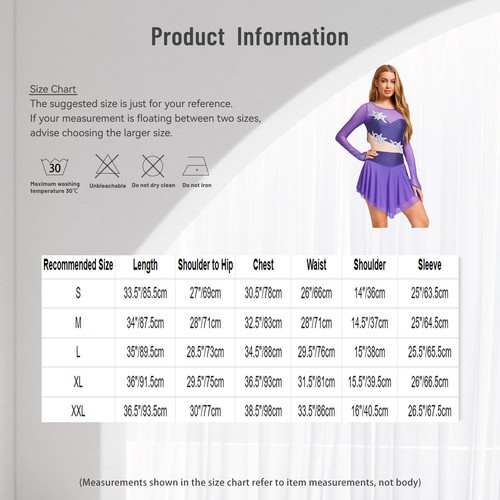 Womens Skirts Contemporary Dancewear Color Dress Mesh Figure Skating Hem - Picture 43 of 92