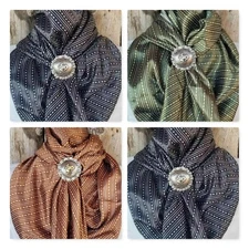 Wild Rag Scarf Western Cowboy Buckaroo Scarves Bandana Cowgirl Silky geometric