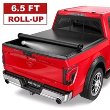 6.5FT Roll-Up Truck Bed Tonneau Cover w/ LED Bulb For 2009-2026 Ford F150 F-150