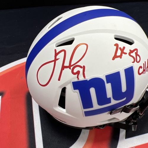Justin Tuck New York Giants Signed Lunar Eclipse Mini Helmet Autographed JSA - Picture 2 of 5