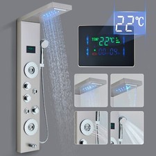 Edelstahl Duschpaneel LED Regendusche Duscharmatur Massage Duschsäule Duschset