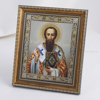 SAINT BASIL The GREAT Orthodox Icon, Personalized Icon, Christian Icons 5.5x6.7''
