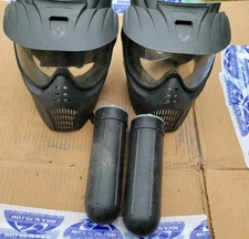 Two Kids Paintball Masks With Two Paintball Holding Tubes *READ DESCRIPTION *