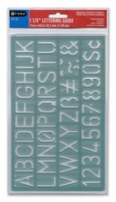 Westcott/C-Thru 1-1/8"/30mm Lettering Guide Stencil Template Plastic School