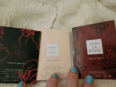 3 CHRISTIAN SIRIANO FRAGRANCE + LIP samples Ooh La Rouge, Au Naturel, Exclusif