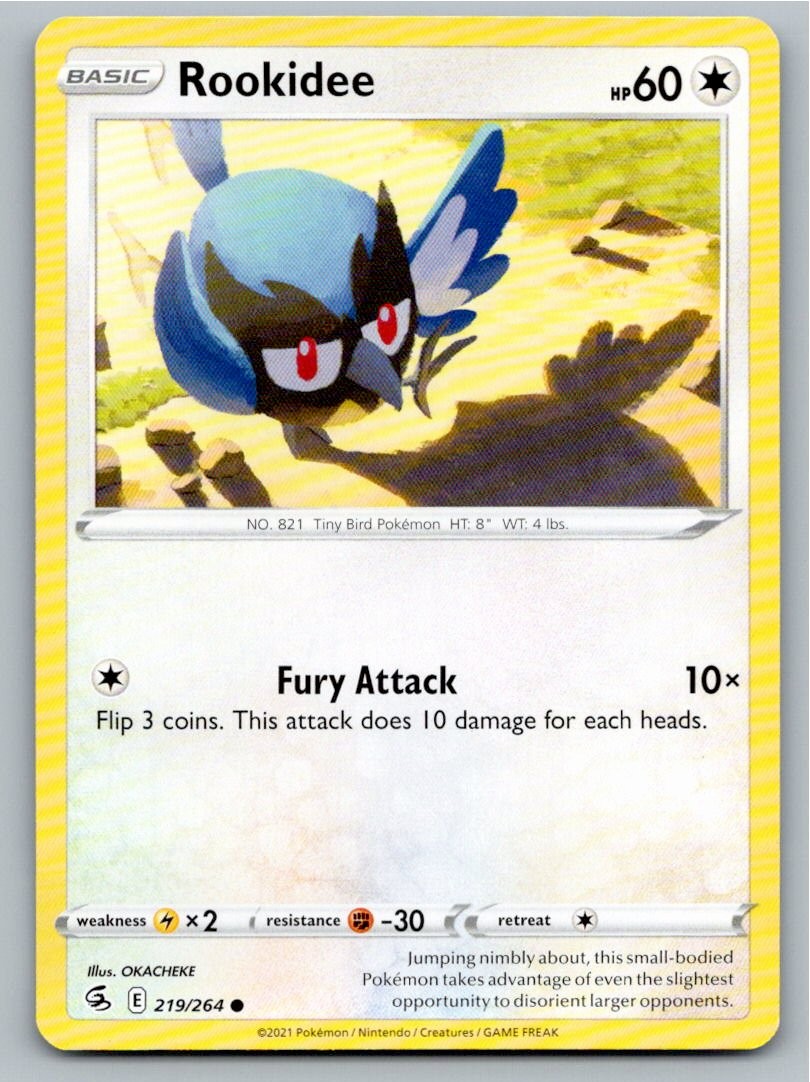 2021 POKEMON ROOKIDEE FUSION STRIKE 219/264 C NM A87751 FREE S&H