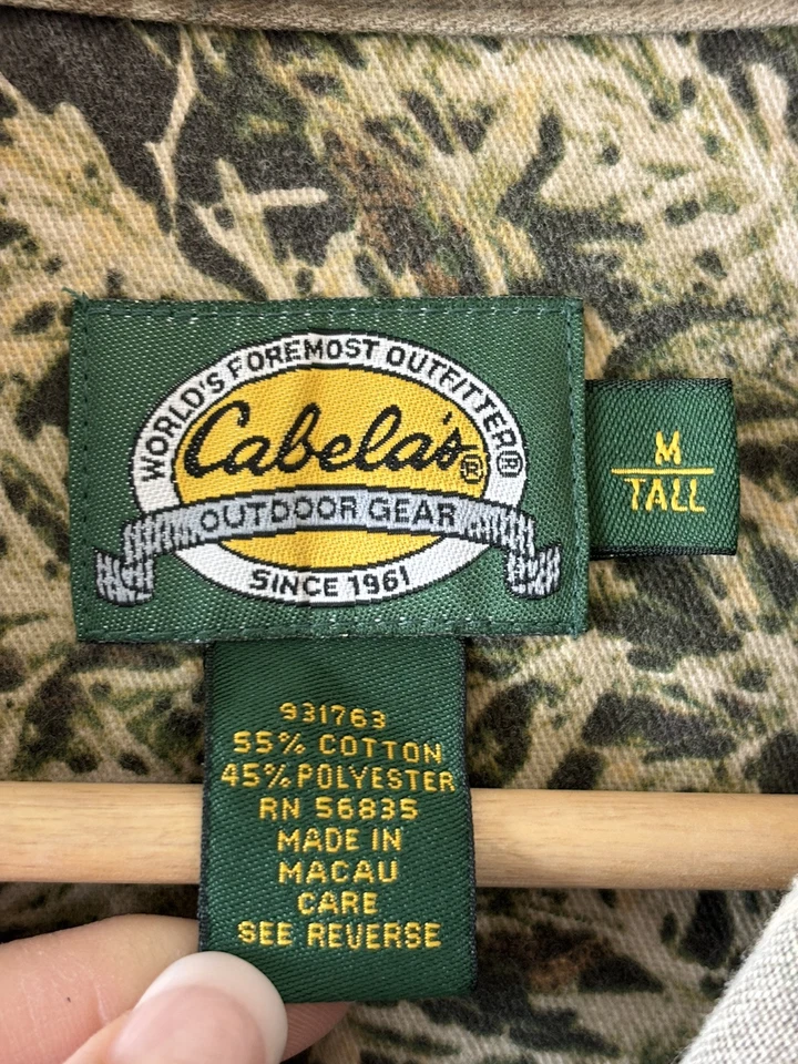 Camisa Abotonada Camuflada Cabela's Para Hombre Mediana Alta Caza Exterior Pesca Y2K Foto 2 de 4