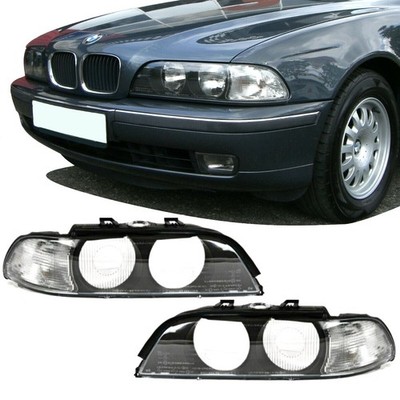 2x Scheinwerfer Glas Scheibe Gehäuse Blinker Weiß passt f BMW E39 95-00+Dichtung