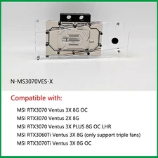 Granzon GPU Water Block For MSI RTX 3070 VENTU 2X 8G OC/ RTX3060Ti VENTU 3X 8G