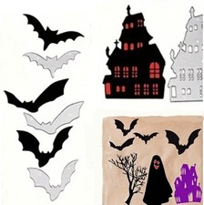 Halloween Haunted House Bats Cutting Dies Scrapbook Junk Journal Cards Die Cut
