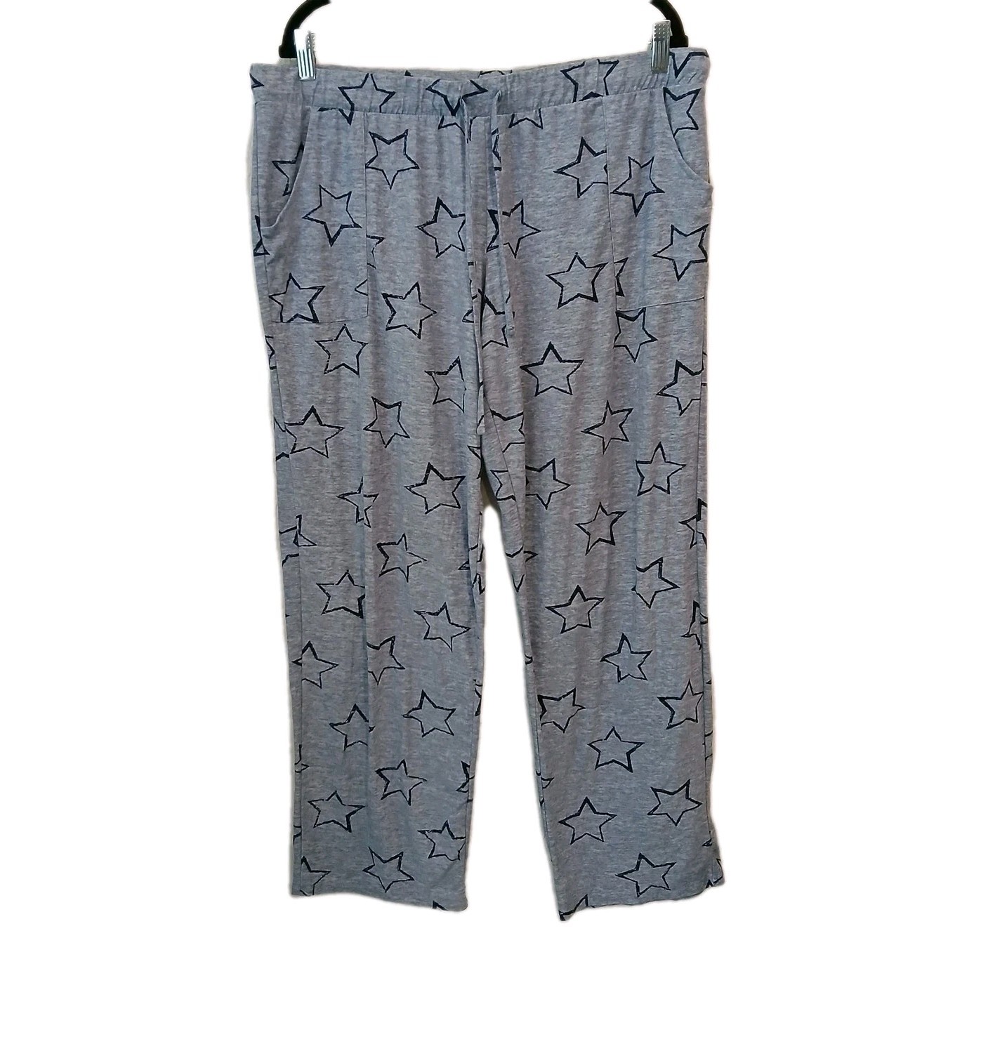 Lucky Brand Sleepwear Womens SZ XL  Gray Pajama Pants Lounge Stars Stretchy Soft
