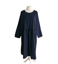 Eskandar Womens Navy Wool/Cashmere Blend Oversized Dress. Size 0/UK 8/10/12/14.