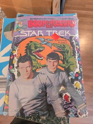 Vintage Star Trek Book & 45 RPM Record Set DINOSAUR PLANET - 1979