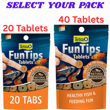 Tetra Fun Tips Tropical Aquarium Fish Food Adhesive Treats 20 - 40 Tablets Tank