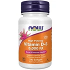 Vitamin D-3 5000 IU 240 Softgels Bones and Teeth Now Foods