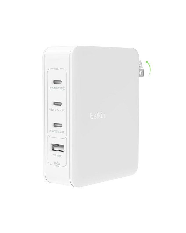 Belkin 140W 4-Port GaN Wall Charger, Multi-Port USB-C Power Delivery