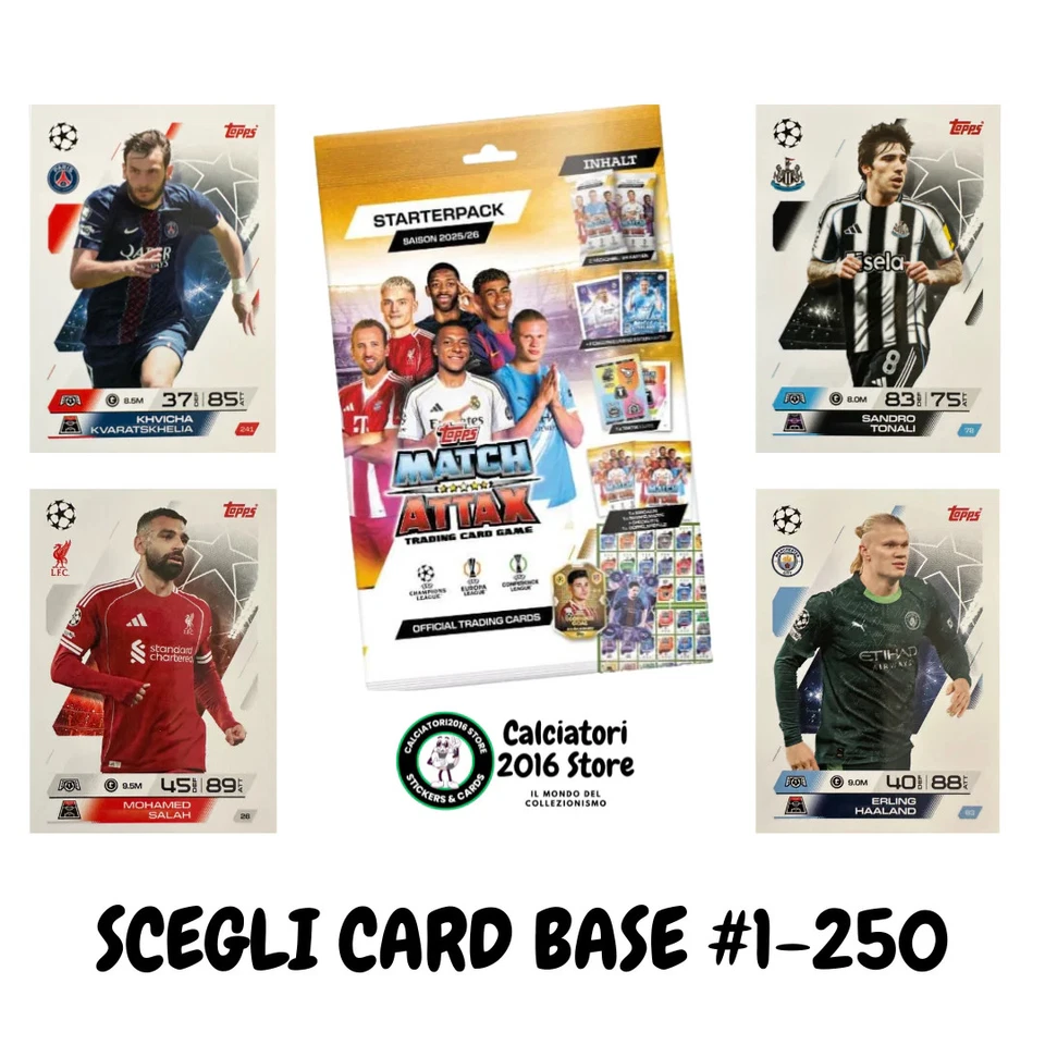 Topps Match Attax 2025/26 UCL Champions League - Scegli Card 1-250 Base