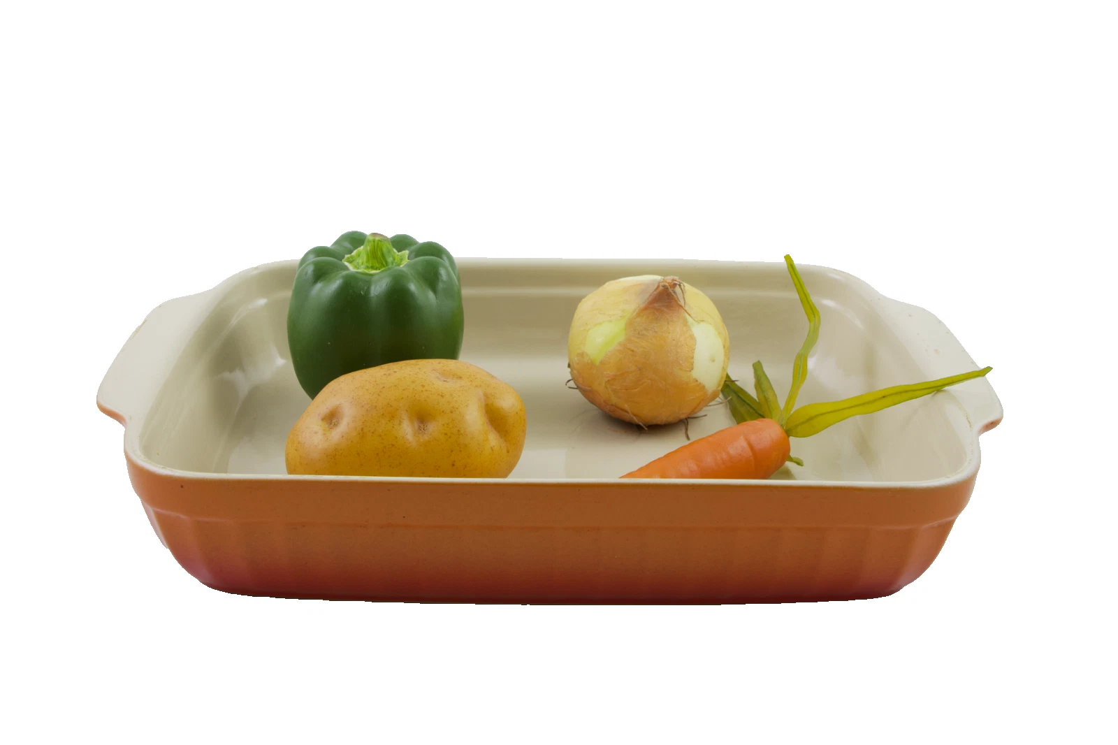 Cerutil Stoneware Portugal Obre Orange Rectangle Roasting Baking Casserole Dish