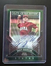 2015 ELITE EXTRA RC EMERALD STATUS DIE CUT AUTO CASEY HUGHSTON /25 PIRATES