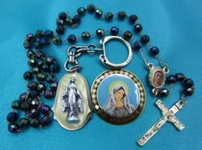 Catholic Lot Rosary Pin Medal Religious Items Vintage to Modern Mary Medjugorje