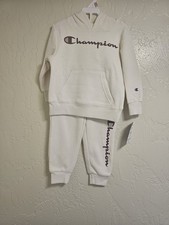 Champion Girls Natural Hoodie Pants 2 Piece Set Long Sleeve Pullover Hooded