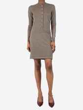 Chanel Brown sparkly knit mini dress - size UK 6