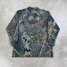 Vintage 90s Mossy Oak Camo Real Tree Long Sleeve Shirt Size XL Brown Outdoor