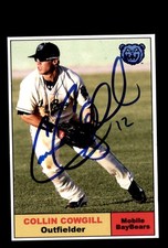 Signed Baseball Card Auto Collin Cowgill 2010 Mobile BayBears MILB