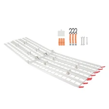 10' 1500lb Aluminum Arched Motorcycle ATV/UTV Truck Lawn Folding Loading Ramp US