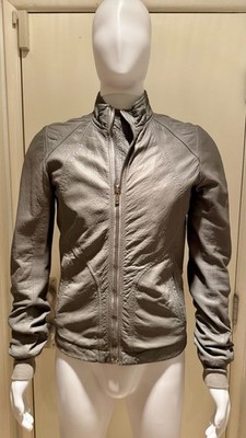ジャケット・アウター rick owens intarsia lamb leather jacket Rick Owens Intarsia Textured Lamb Leather Jacket Dust/Gray Small