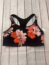 OLD NAVY Active Sports Bra Gym Workout Pink Flowers Racer Back Yoga 2X Plus
