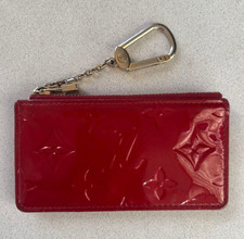 LOUIS VUITTON Monogram Vernis Pochette Cles Key Case Red Pomme d'amour