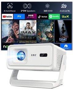Supports de projecteurs intelligents 4K 1080P Projecteur portable avec WiFi 6 et Bluetooth5.