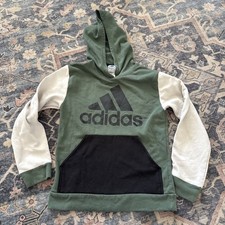 Adidas Youth Large 14/16 Logo Hoodie Colorblock Cotton Blend