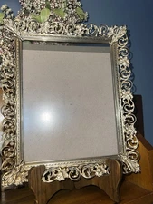 Vintage Ornate Gold Metal MCM Filigree Picture Frame - Holds 8 X 10 Photo